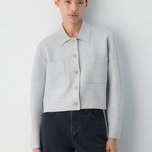 NWT Aritzia BABATON Society Cardigan Heather Chrome L